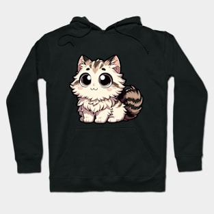 Charming Manga Cat Sticker Hoodie